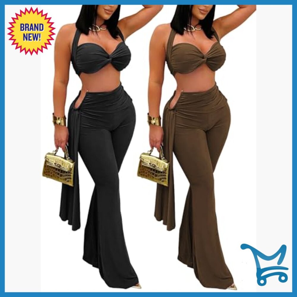 Large Polyester Blend Two Piece Set with Backless… - image 5